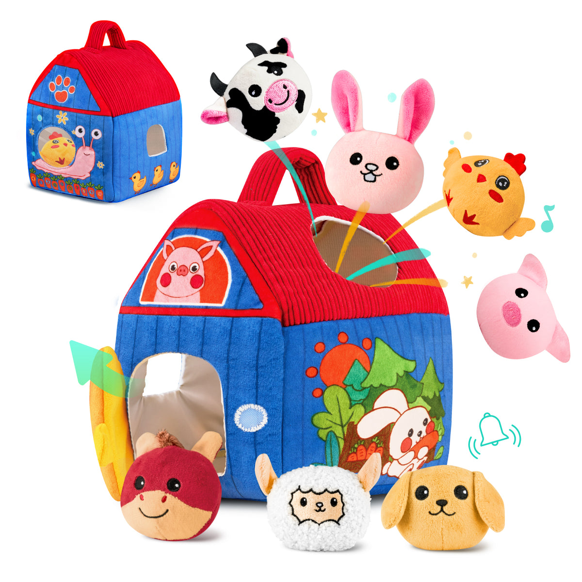 Barn with Stuffed Farm Animals