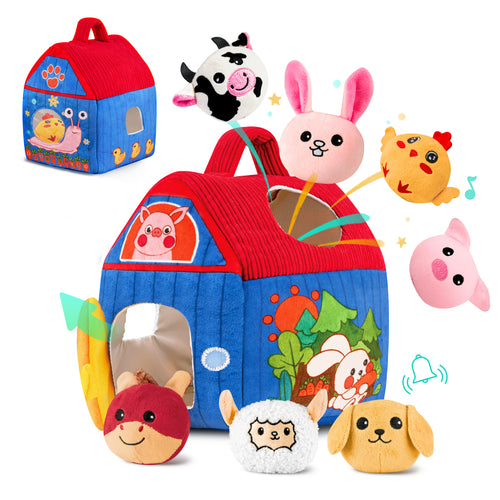 Barn with Stuffed Farm Animals
