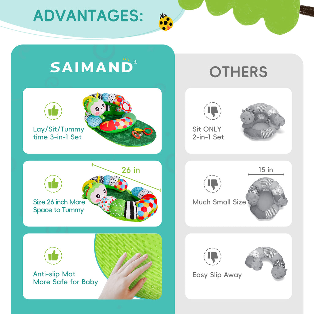 3-in-1 Tummy Time Pillow for Baby