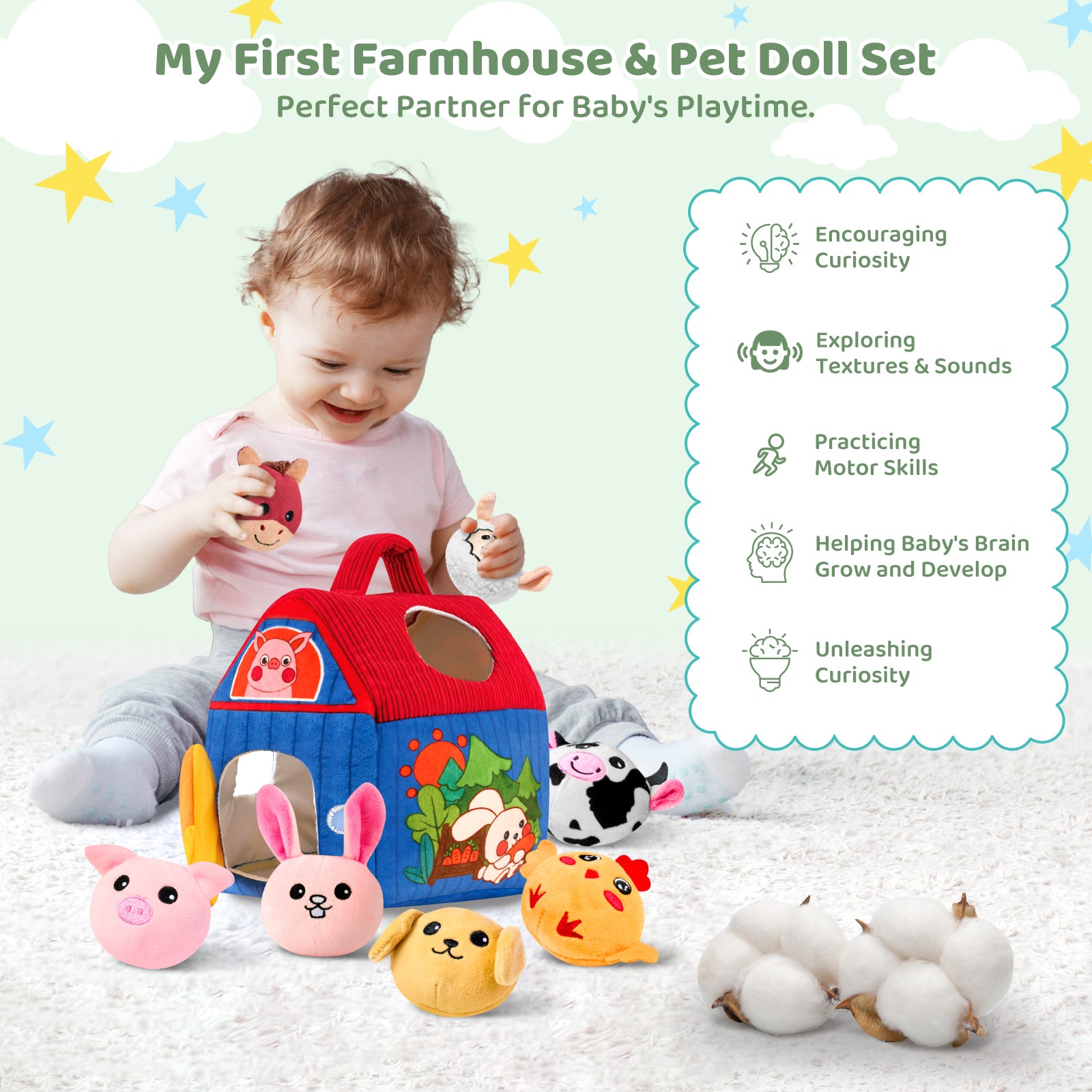 Barn with Stuffed Farm Animals