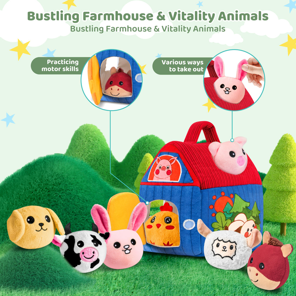 Barn with Stuffed Farm Animals